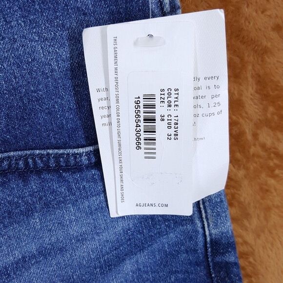 AG JEANS Mens Size 38x32 Blue Medium Wash Modern Slim Stretch Denim TELLIS $198 - Picture 3 of 6